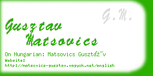 gusztav matsovics business card